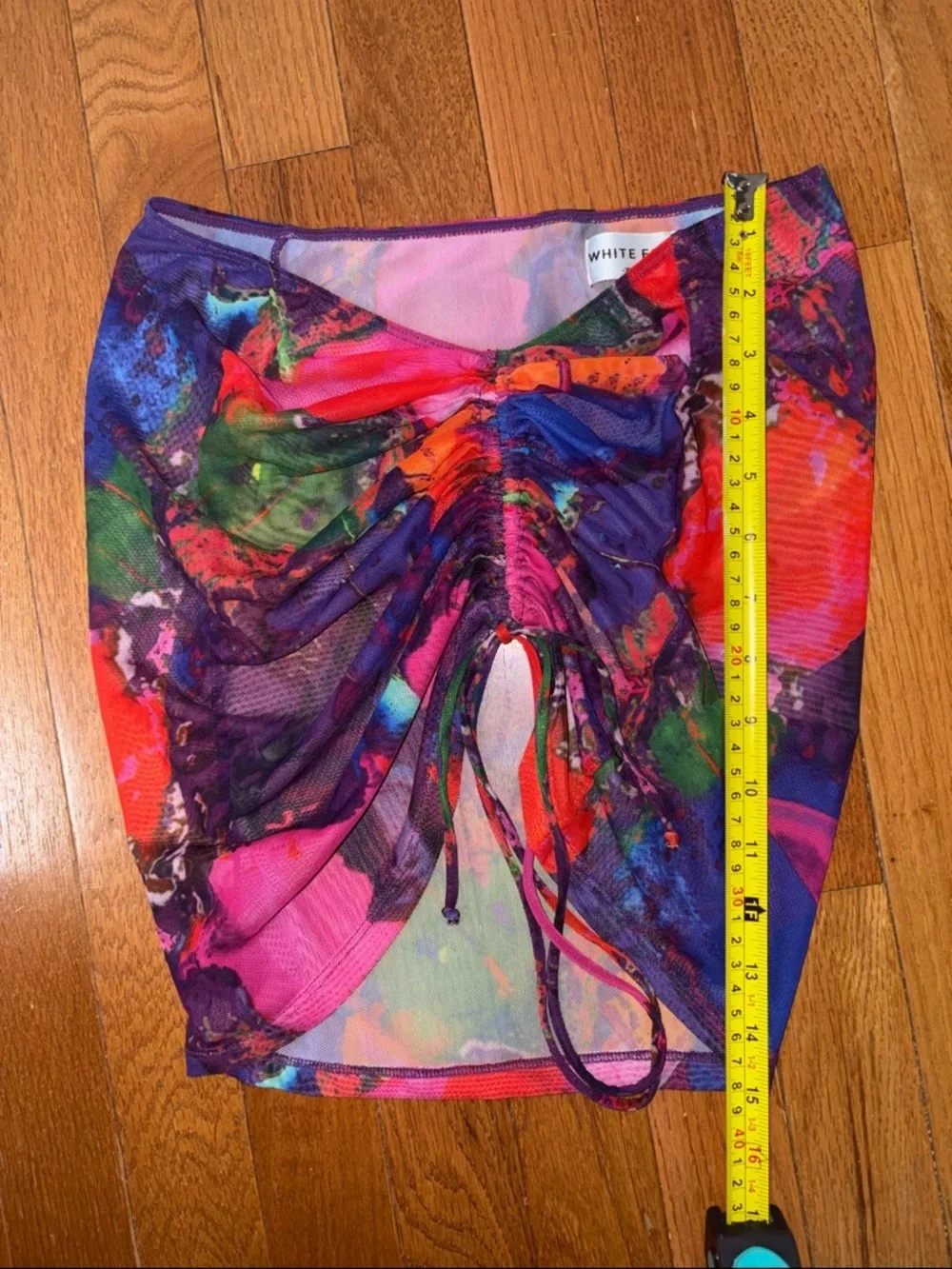 WHITE FOX Swim Size XS Multicolor Mesh Top Bandeau Coverup